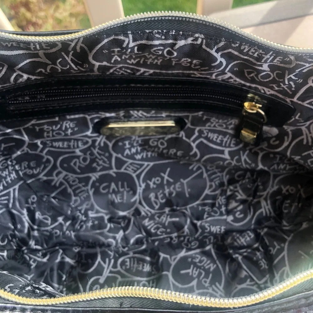 Betsey Johnson leopard blossom sequin hobo